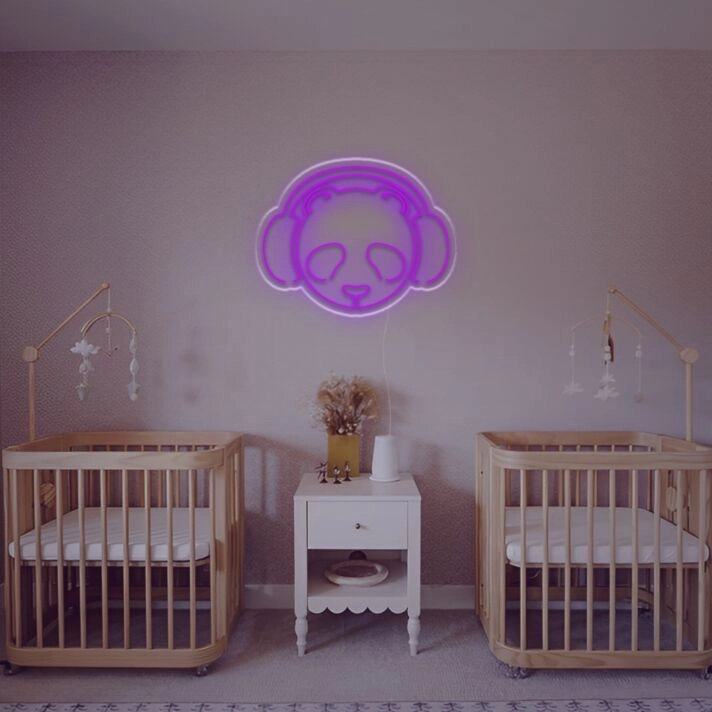 Brighten Up Your Space: Panda With Earphone LED Neon Sign Perfect for Home Decor, Trendy Offices, and Cool Bars