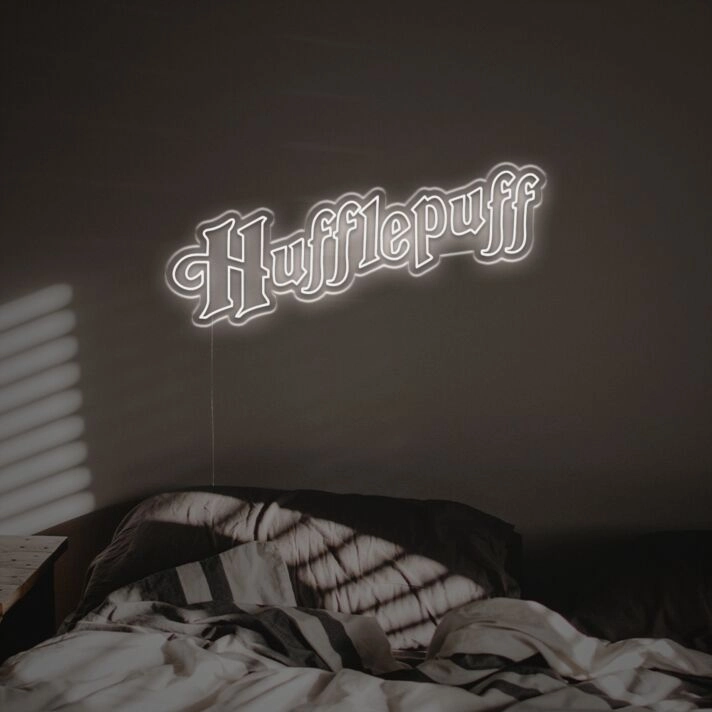 Brighten Your Wizarding World: Hufflepuff LED Neon Sign for Home Decor, Themed Parties, and Dorm Rooms.