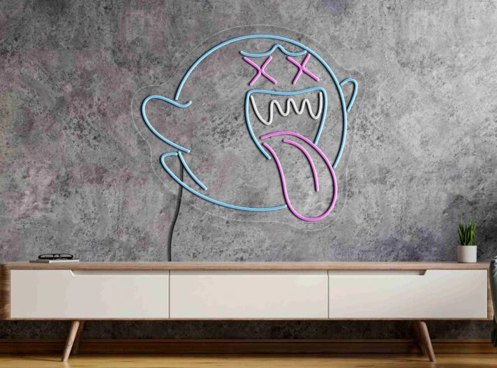 Elevate Your Game Room, Bar, or Halloween Party Ambiance with the Versatile Ghost Neon Sign LED Wall Decor
