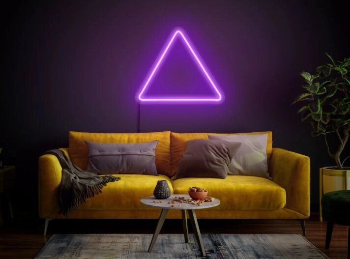 Brighten Your Spaces: Triangle LED Neon Sign for Modern Home Decor, Office Ambiance, Chic Bars, and Unique Wedding Settings