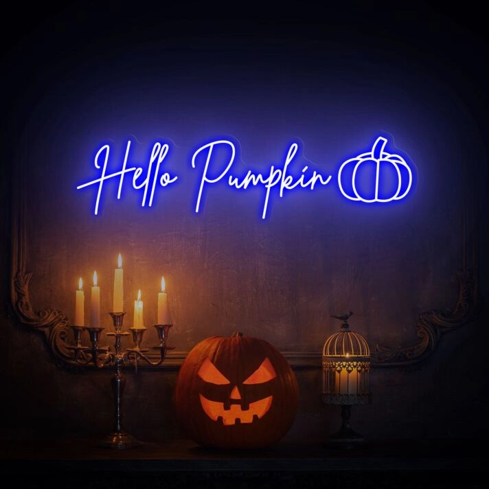 Brighten Your Thanksgiving Gatherings and Events: Hello Pumpkin Led Neon Sign for Home, Office, and Party Wall Decor