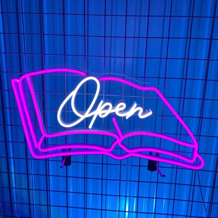 Elevate Your Space: The Book Led Neon Sign, Perfect for Bedroom Deco, Home Libraries, and Cozy Reading Corners.