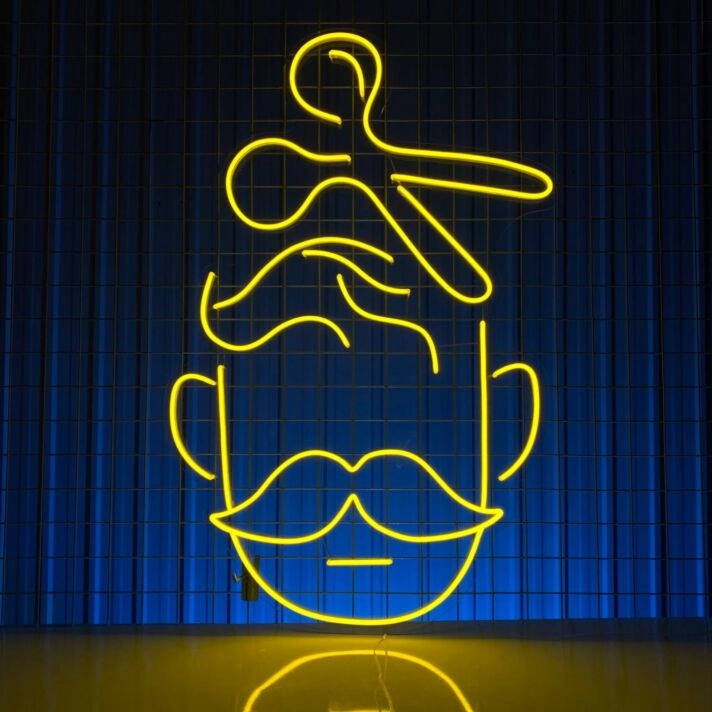 Friseur mit Schere Symbol LED-Neonschild für Barbershop