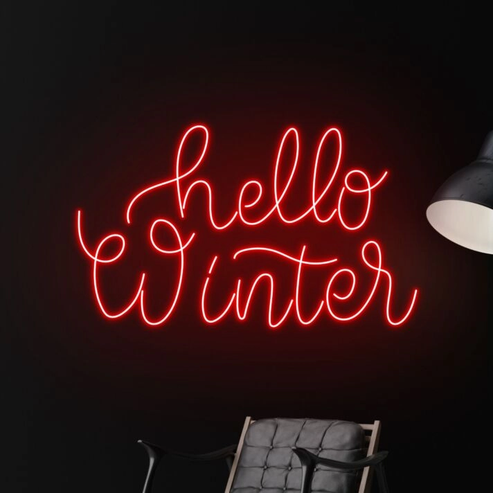 Elevate Your Holiday Decor: Transform Your Home, Office, or Party Venue with Hello Winter Led Neon Sign Custom Text Christmas Neon Led Sign