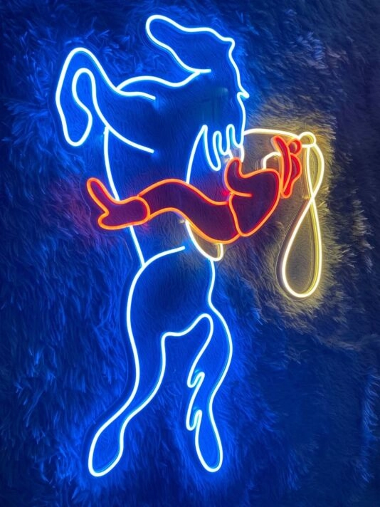Transform your space into a Western Wonderland with Howdy Cowboy Riding Horse Led Neon Sign Man Cowboy Riding Horse - Perfect for Bars, Home Decor, and Themed Parties!