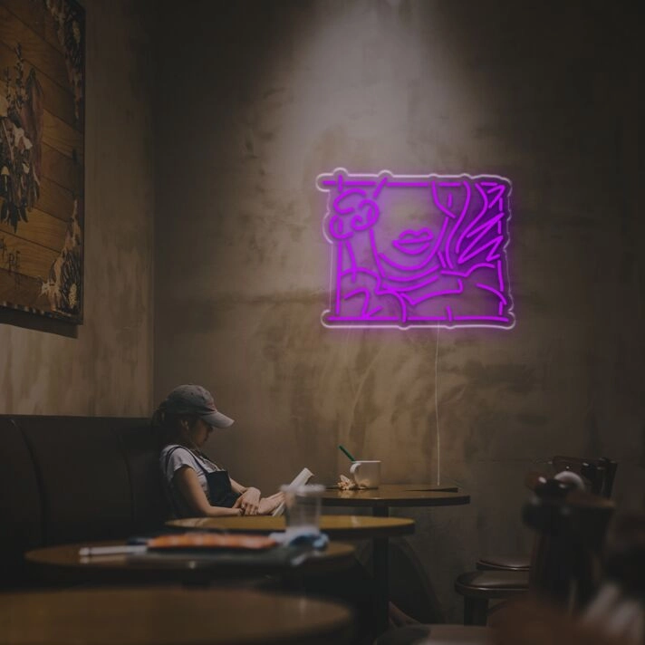 Abstraktes Frauenporträt LED-Neonschild moderne Neon Wanddekoration für Café Wohnzimmer oder Lounge