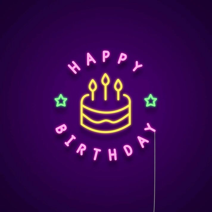 HAPPY BIRTHDAY LED-Neonschild für Geburtstagsparty