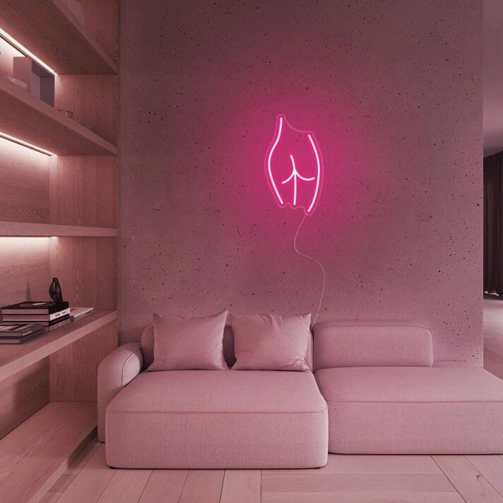 Minimalistische Darstellung eines menschlichen Gesäßes LED-Neonschild Wohnzimmer Studio