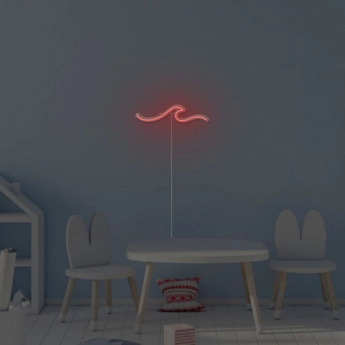 Abstrakte Wellenform LED Neonschild für moderne Wanddekoration und ruhige Lichtakzente