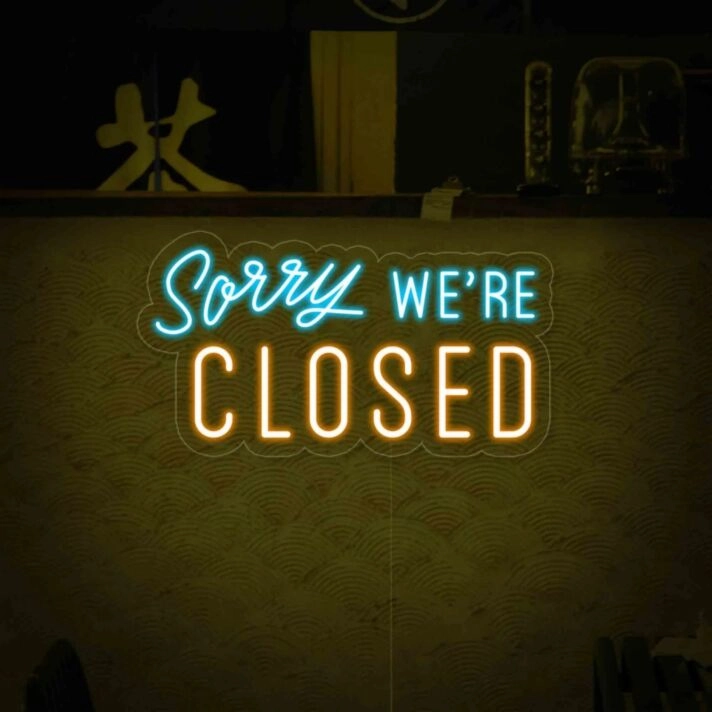 Sorry WE'RE CLOSED LED-Neonschild für Shop und Cafe