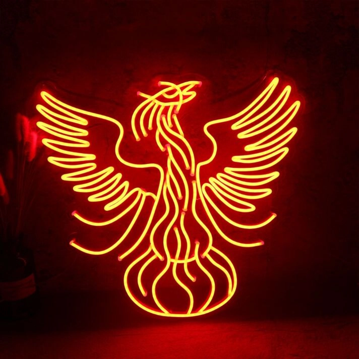 Phoenix LED Neon Sign Flaming Fire Bird Neon Wall Art for Bedroom Living Room Game Room Bar and Creative Home Decor