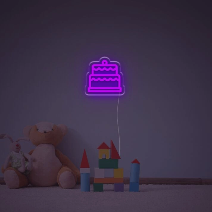 Geburtstagstorte LED-Neonschild für Kinderzimmer Party