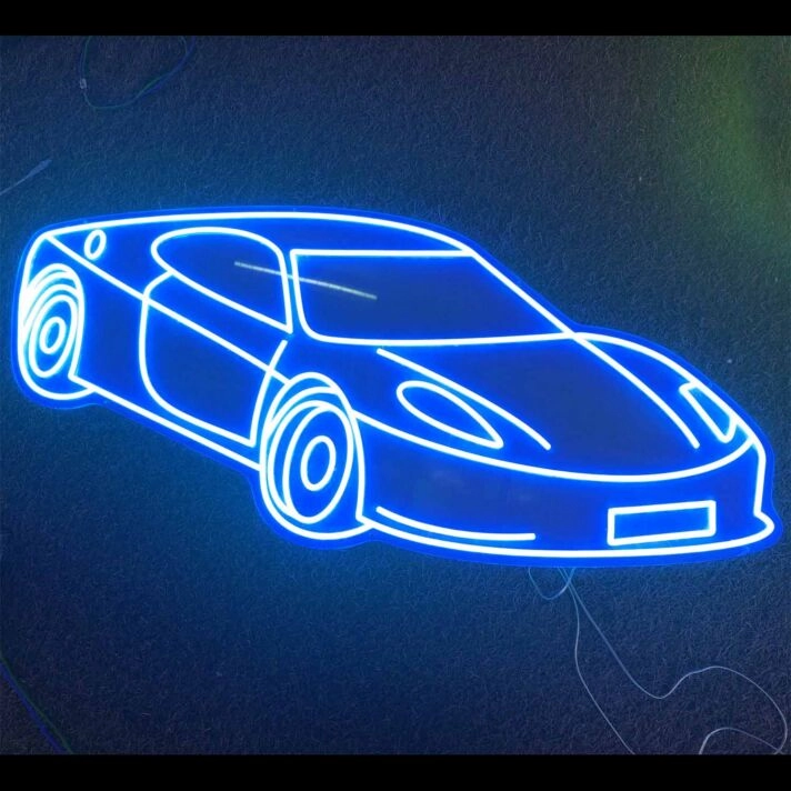 Modernes Sportwagen LED Neonschild als stilvolle Wanddekoration