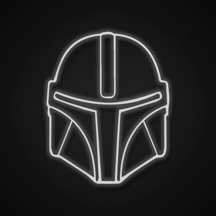 Futuristisches Helm LED Neonschild minimalistisches Neon Wandlicht im Science Fiction Stil für Gaming Zimmer oder Männer Raum