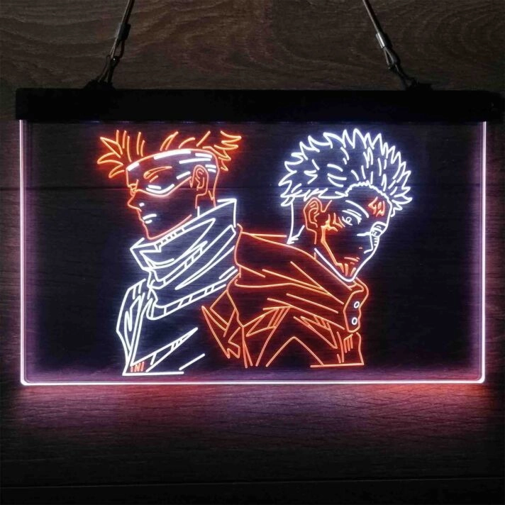 Anime Figuren mit markanten Frisuren LED-Neonschild Gaming Zimmer