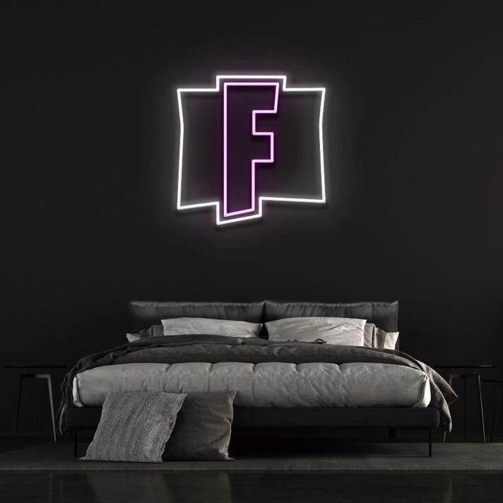 Buchstabe F LED Neonschild im minimalistischen Design