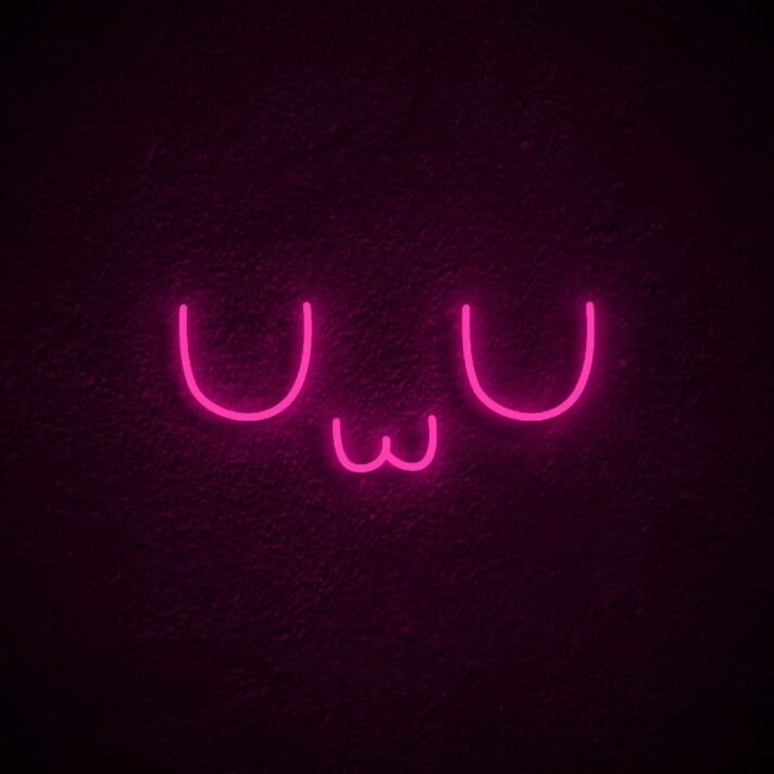 UwU Symbol LED Neonschild im minimalistischen Design