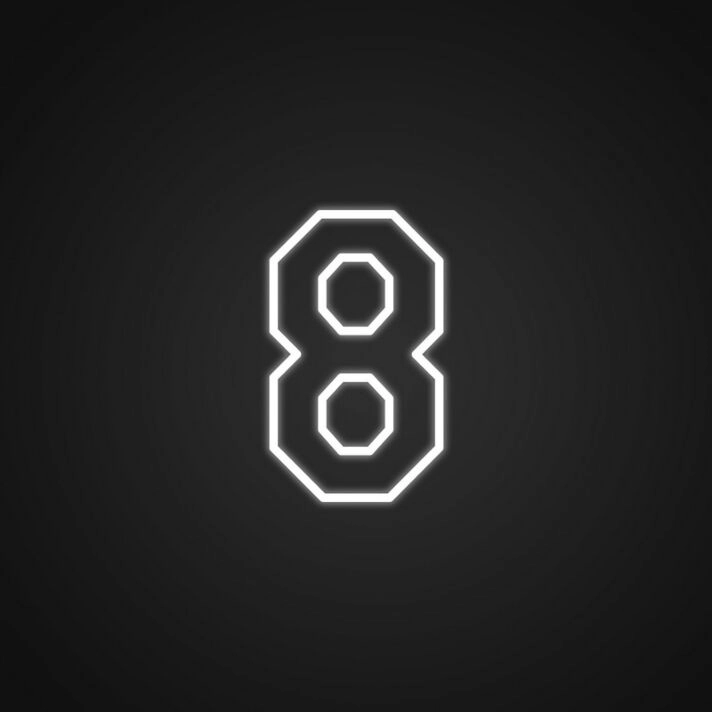 Zahl 8 LED Neonschild im minimalistischen Design