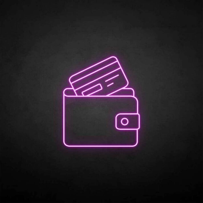 Geldbörse mit Kreditkarte LED-Neonschild für Shop Kasse