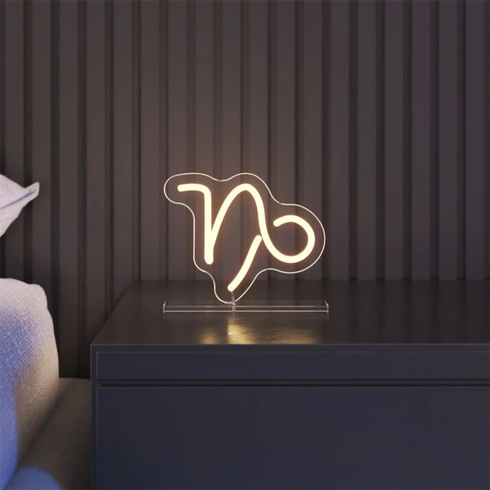 Brighten Up Your Space: Capricorn LED Neon Sign - Perfect for Home Decor, Office Ambiance, and Party Vibes