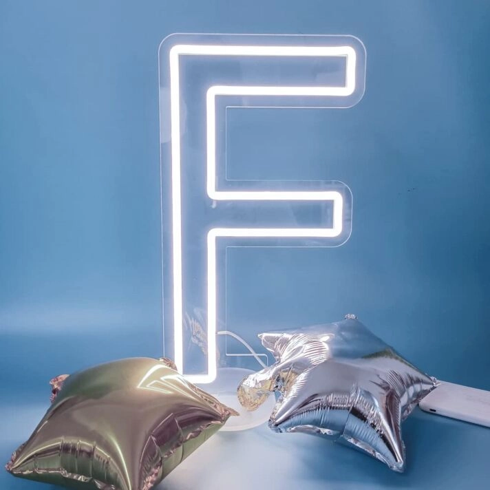 Brighten Up Your Space: Customized LED Neon Light Letter F LED Neon Sign for Bars, Weddings, and Home Decor