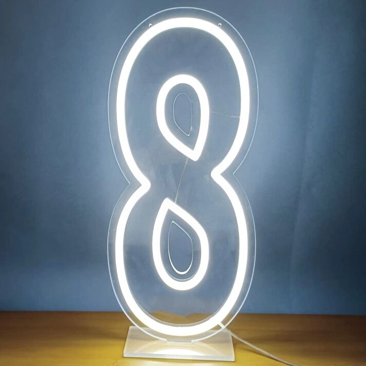 LED Neonschild Zahl 8 für Geburtstag und Partydekoration