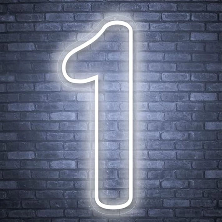 LED Neonschild Zahl 1 für Geburtstag und Partydekoration