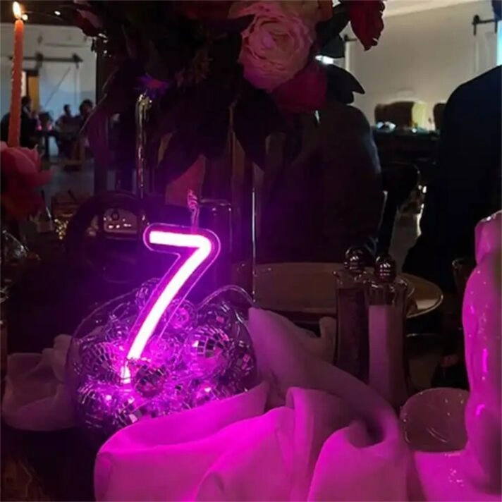Elevate Your Space: Customized Number 7 LED Neon Sign for Bars, Weddings, and Chic Home Decor