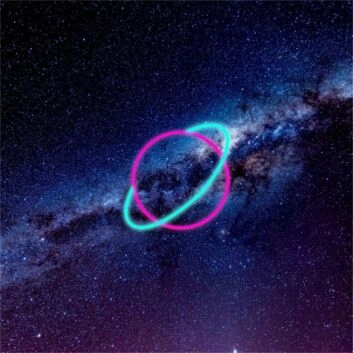 Planet mit Umlaufbahn LED-Neonschild Wohnzimmer Bar