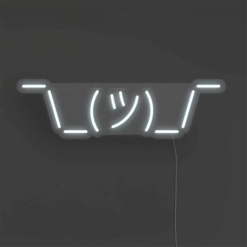 Brighten Up Your Bar, Office, or Wedding Event with the Stylish Shrug LED Neon Sign.