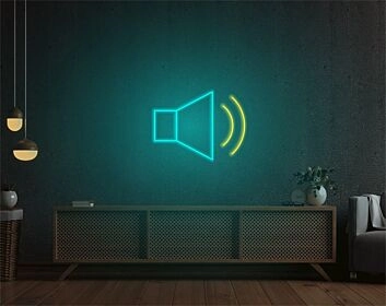 Lautsprecher Symbol LED-Neonschild für Wohnzimmer Studio