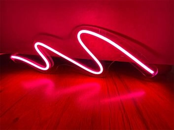 Abstrakte Wellenlinie LED-Neonschild für Wohnzimmer Bar