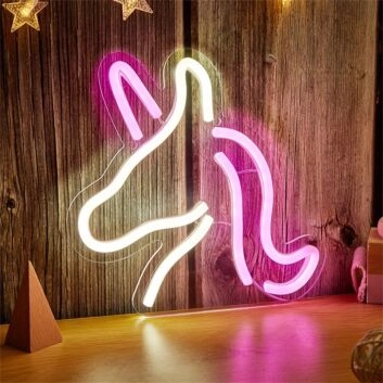 Einhornkopf LED-Neonschild für Kinderzimmer Wohnzimmer