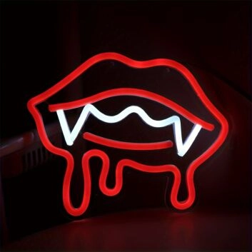 Vampirmund mit Blut LED-Neonschild für Bar Club