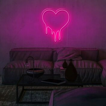 tropfendes Herz LED-Neonschild Wohnzimmer Schlafzimmer