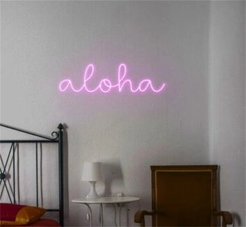 aloha LED-Neonschild Wohnzimmer Schlafzimmer
