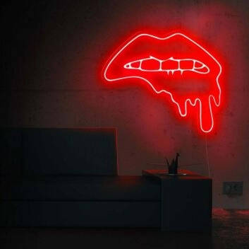 Lippen mit tropfendem Effekt LED-Neonschild für Bar Club