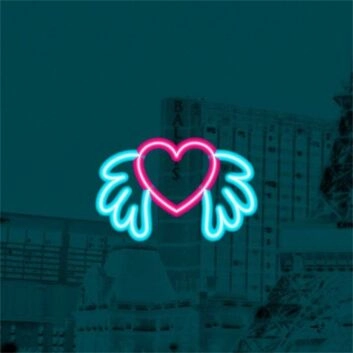 Brighten Your Wedding, Bar, and Romantic Evenings with the Winged Heart LED Neon Sign.