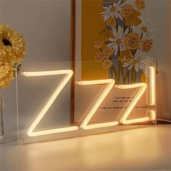 ZZZ LED Neonschild als sanfte Wanddekoration
