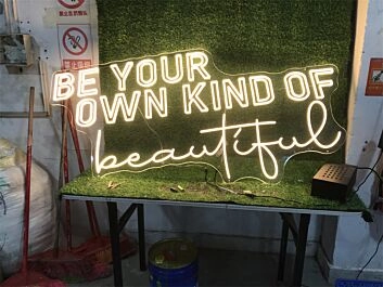 Brighten Your Space with Be Your Own Kind Of Beautiful Home Decor LED Neon Signs: Perfect for Weddings, Bars, and Office Ambiance