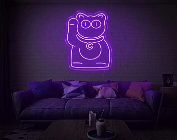 Glücksbringende Winkekatze LED-Neonschild Wohnzimmer Dekoration