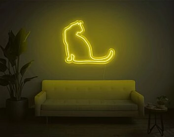 sitzende Katze LED-Neonschild für Wohnzimmer und Haustierliebhaber