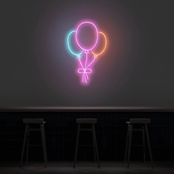 Luftballons mit Schleife LED-Neonschild Party Bar