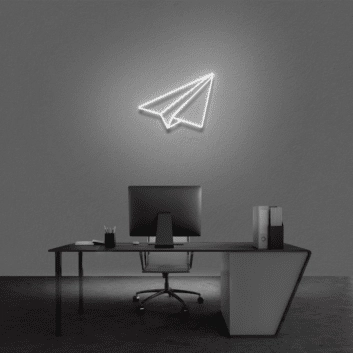 Papierflugzeug LED-Neonschild für Büro Arbeitszimmer
