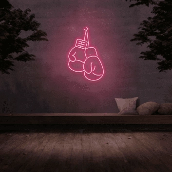 Boxhandschuhe LED-Neonschild für Fitnessstudio Sportbar