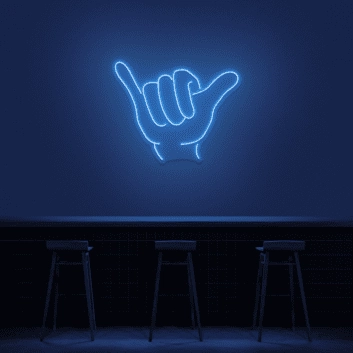 Handzeichen Shaka LED-Neonschild für Bar und Cafe