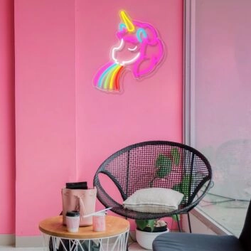 Einhorn mit Regenbogen LED-Neonschild Wohnzimmer Kinderzimmer