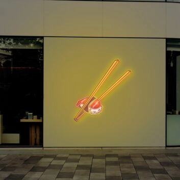 Sushi mit Essstäbchen LED-Neonschild für Restaurant Bar