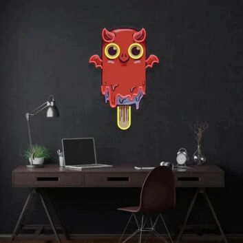 Eis am Stiel mit Teufelmotiv LED-Neonschild für Home Gaming
