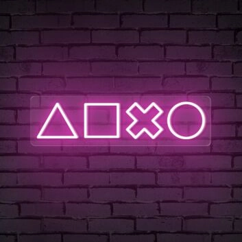Elevate Your Gaming Room, Man Cave, or Party Ambience with the Controller Buttons Neon Sign For Gamers.